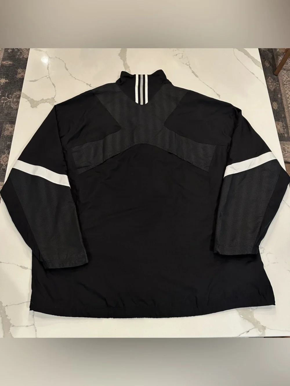 Vintage Adidas Climaproof Windbreaker Jacket Mens 2XL Black White Team Track Y2K